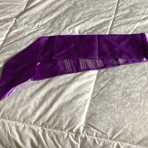 Party satin purple party banner cross shoulder with bling 50 years 💕💕💕 - Picture 7 of 12